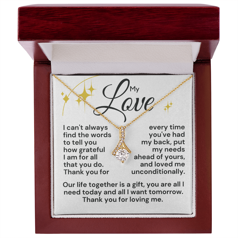 To The Love Of My Life Message Card and Ribbon Pendant.