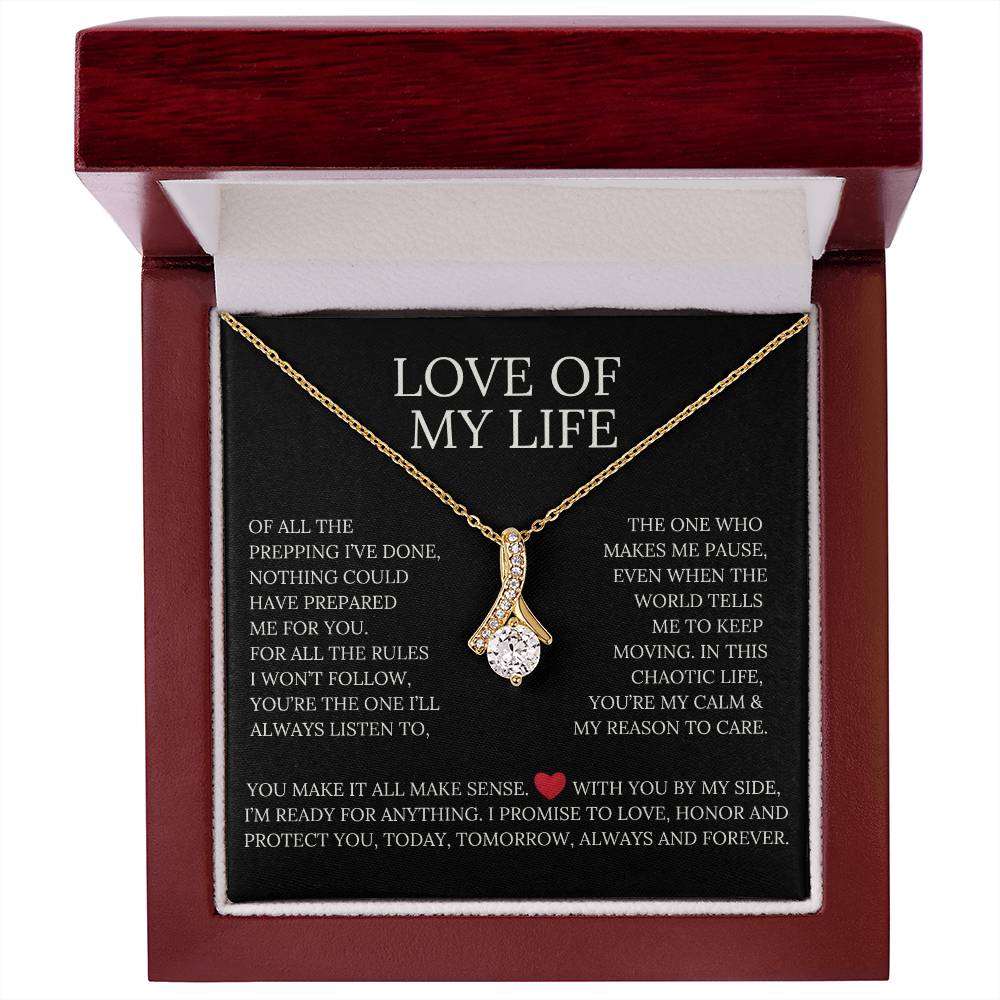 Love of My Life, Alluring Beauty Necklace Pendant Message Card