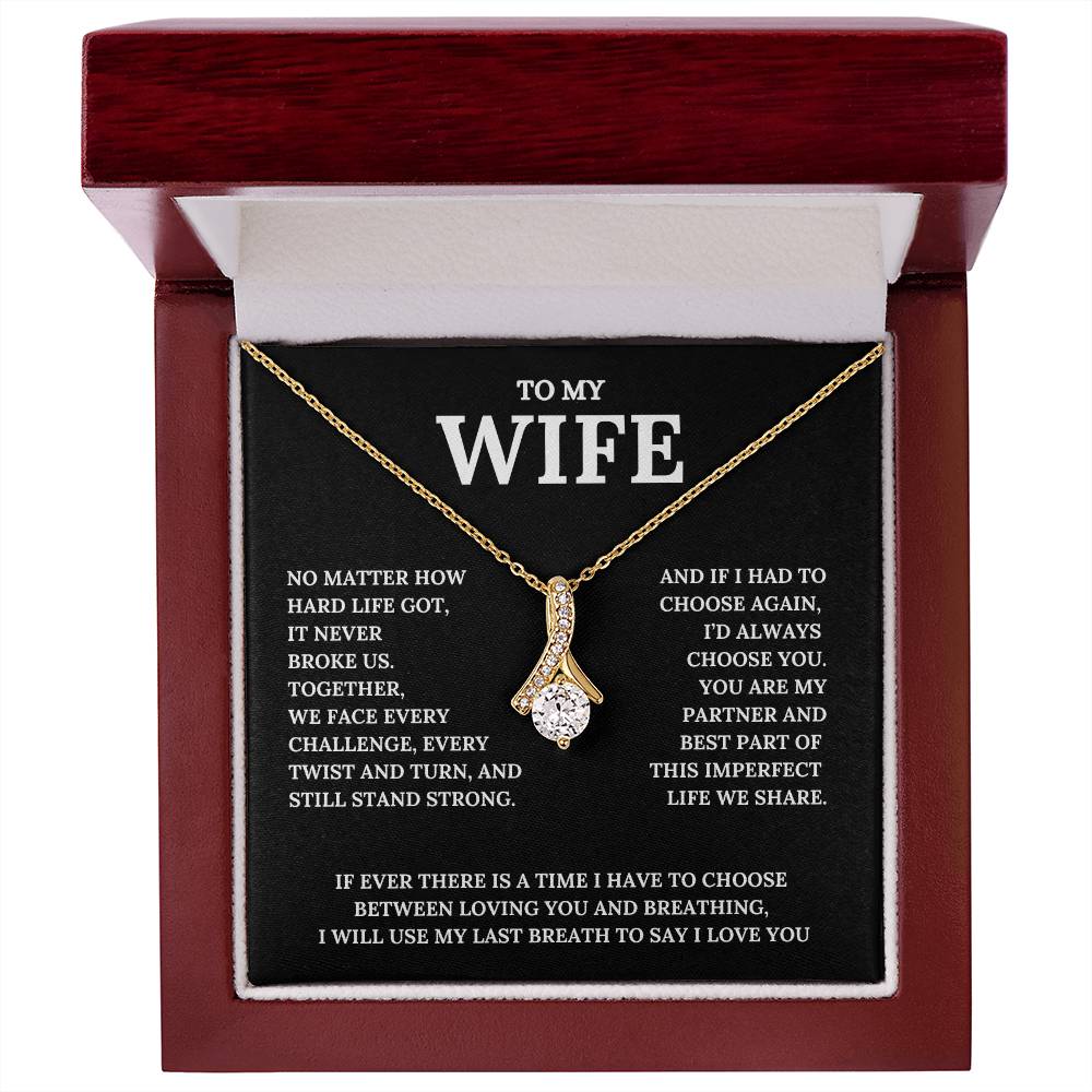 To My Wife, There is No Greater Love | Message Card, Alluring Beauty Pendant|