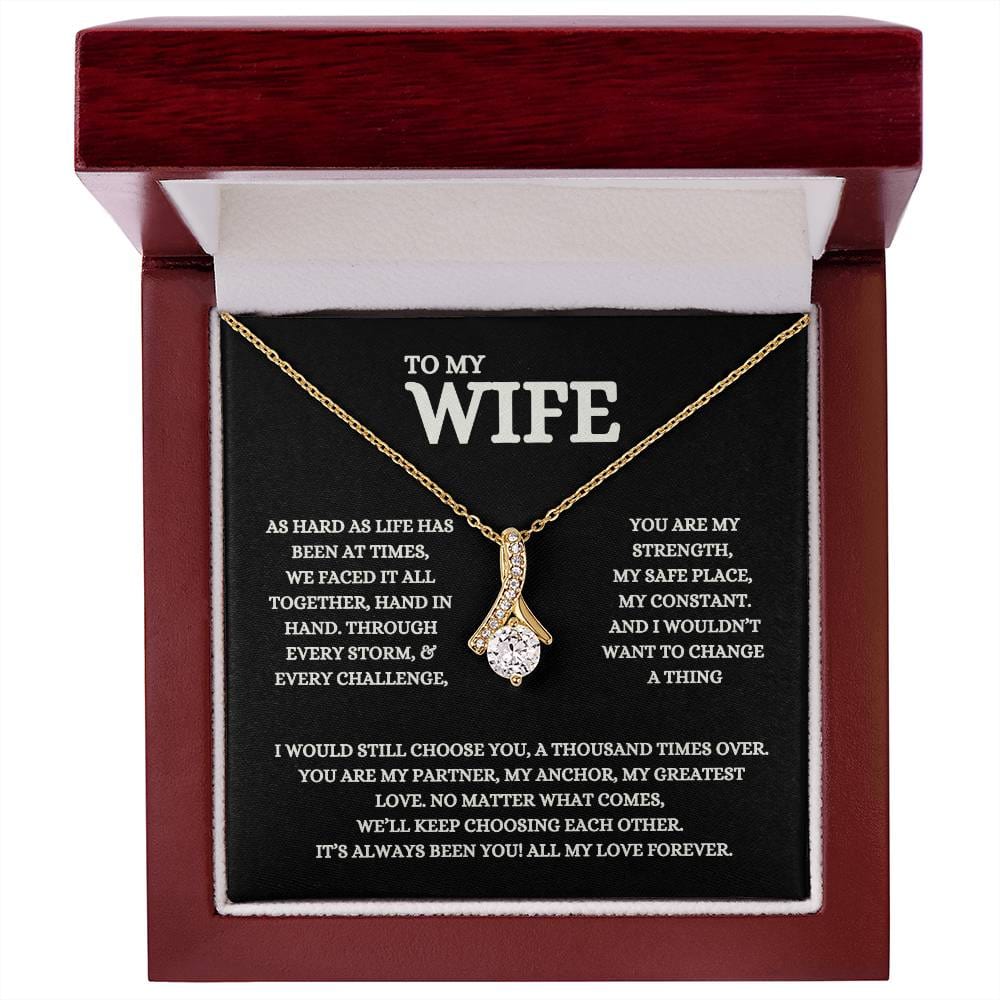 💞 To My Wife, Message Card and Stunning Alluring Beauty Pendant 💞