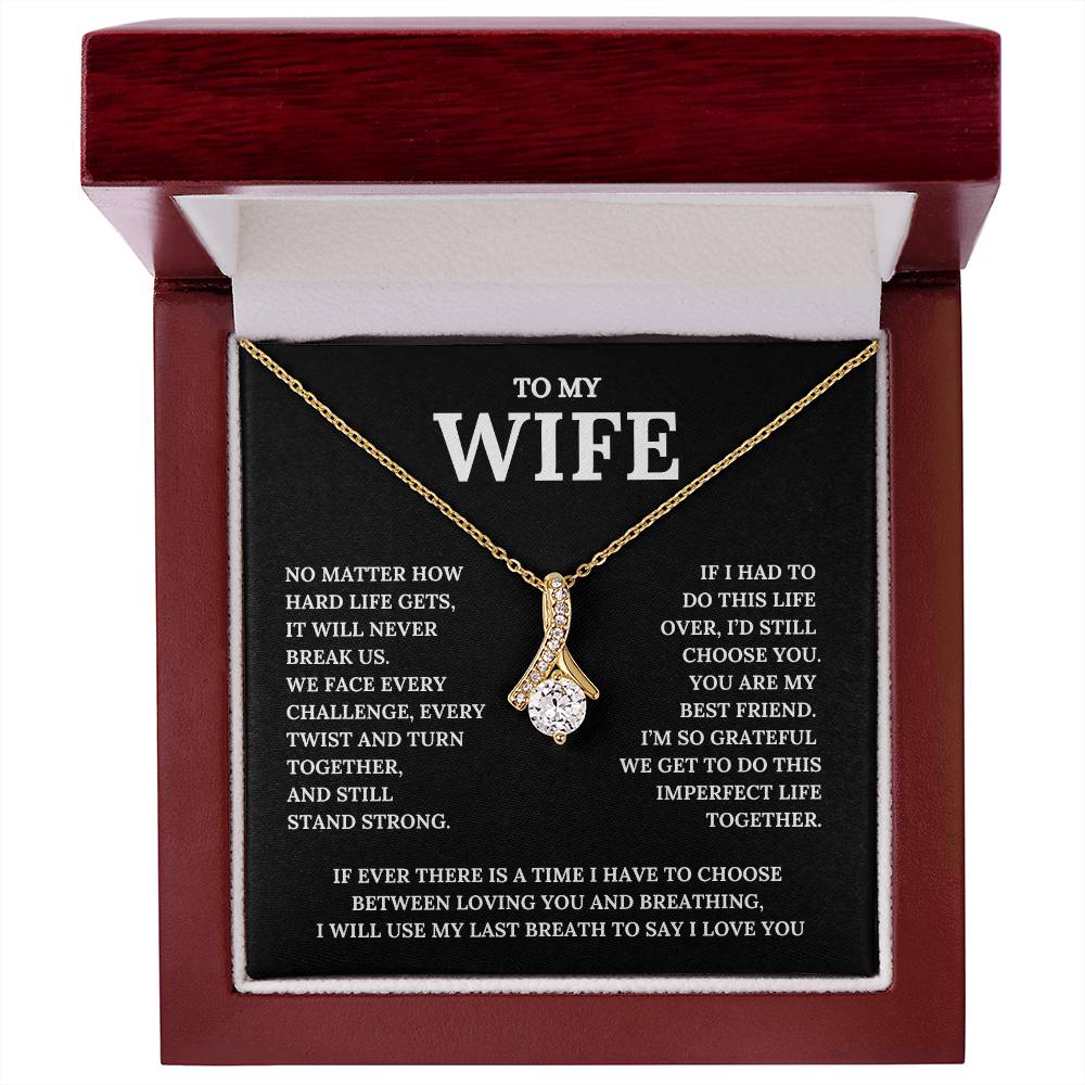 To My Wife, I Am Grateful To Do This Life With You | Pendant and Message Card