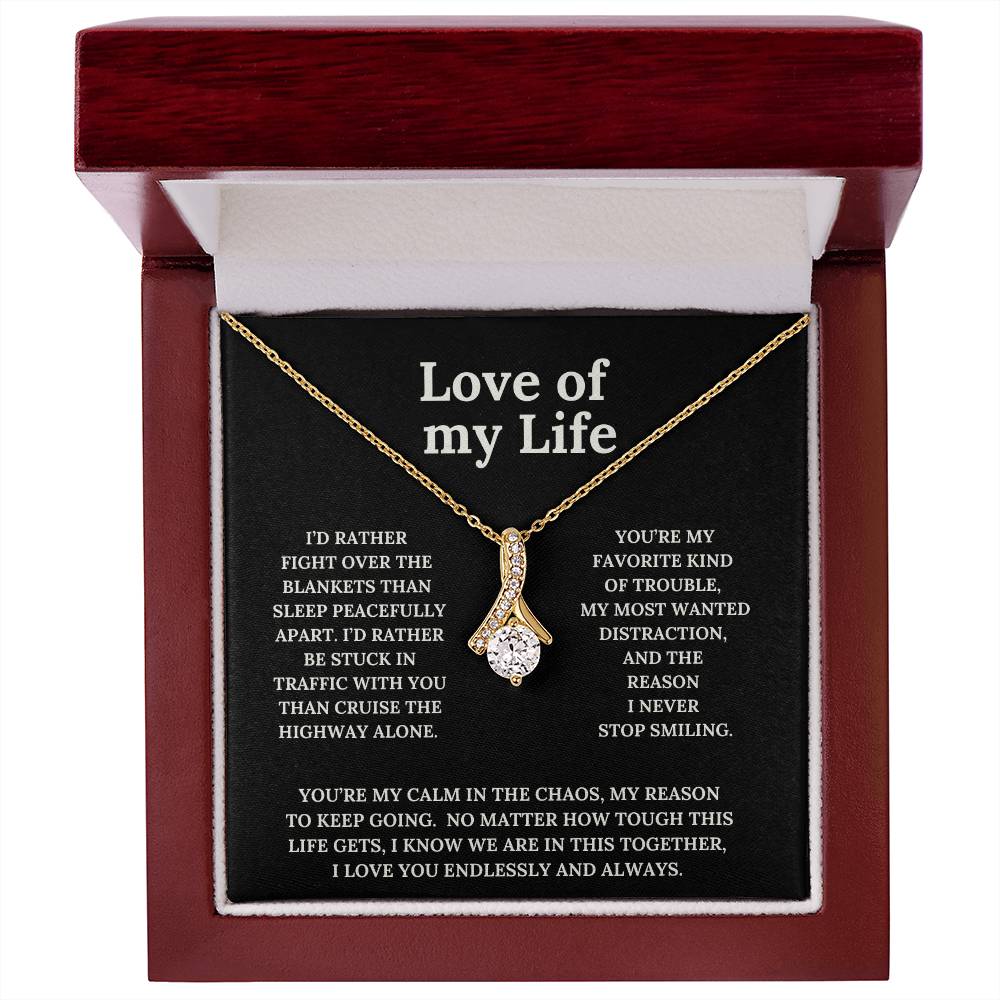 To the Love of My Life Alluring Beauty Pendant and Message Card