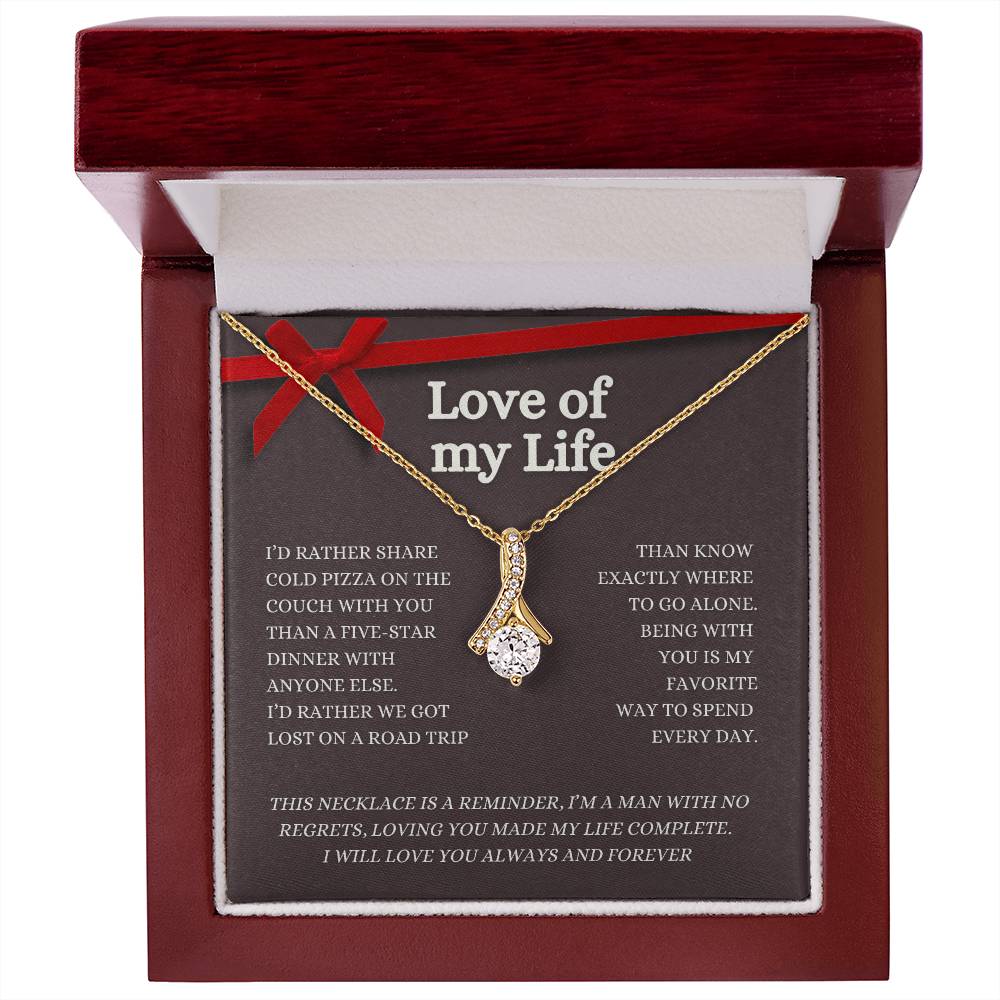 MBB116 Alluring Beauty Necklace (red) and message card, Love of my life