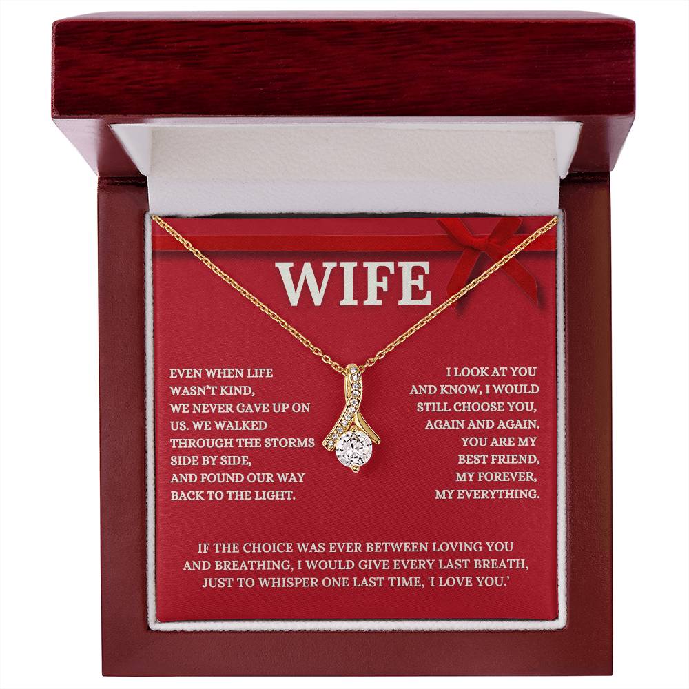 To My Wife Alluring Beauty Necklace and Message Card <3