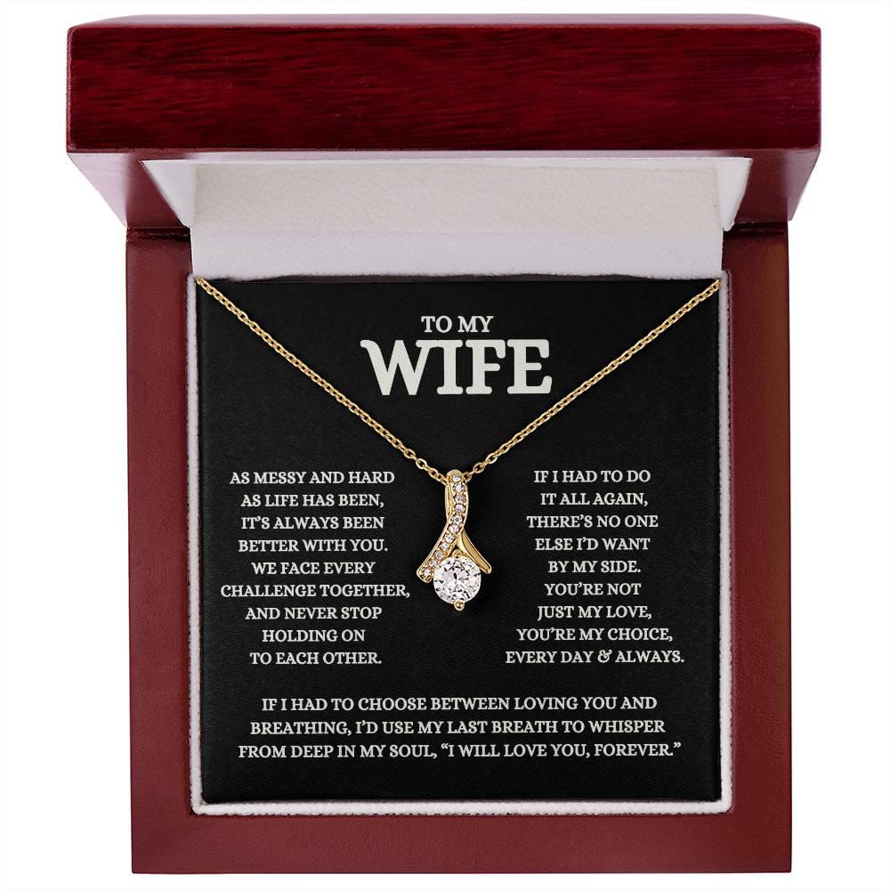 My Wife, You're My Choice Every Day 🎁❤️ - Alluring Beauty Pendant Necklace and Message Card ❤️