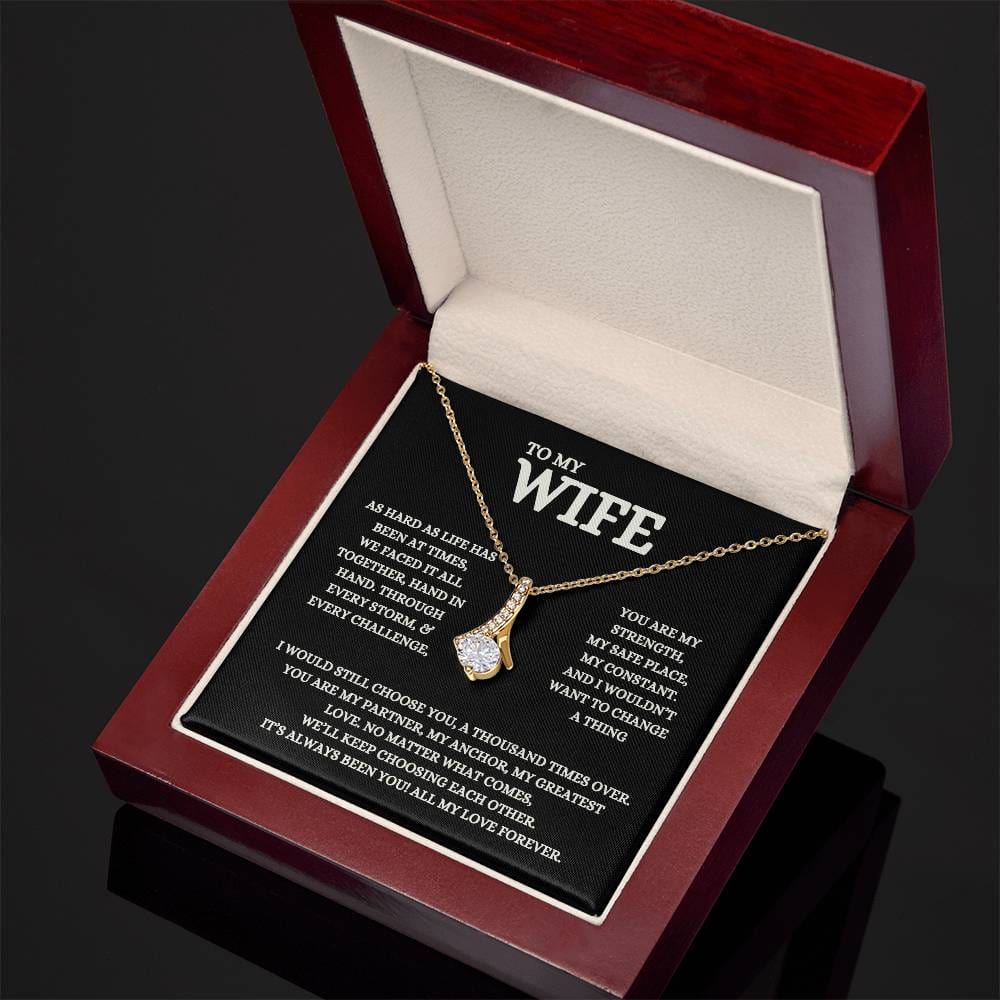 💞 To My Wife, Message Card and Stunning Alluring Beauty Pendant 💞