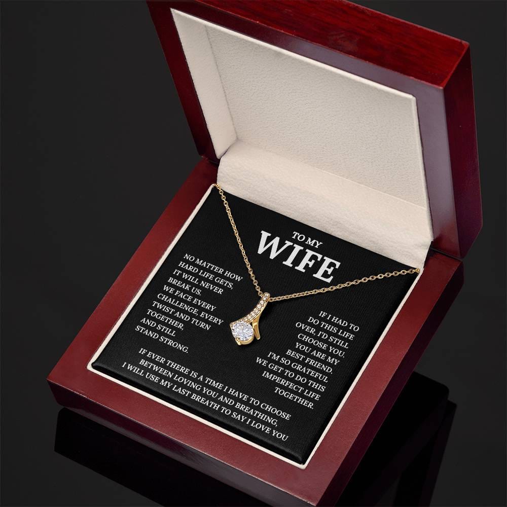 To My Wife, I Am Grateful To Do This Life With You | Pendant and Message Card