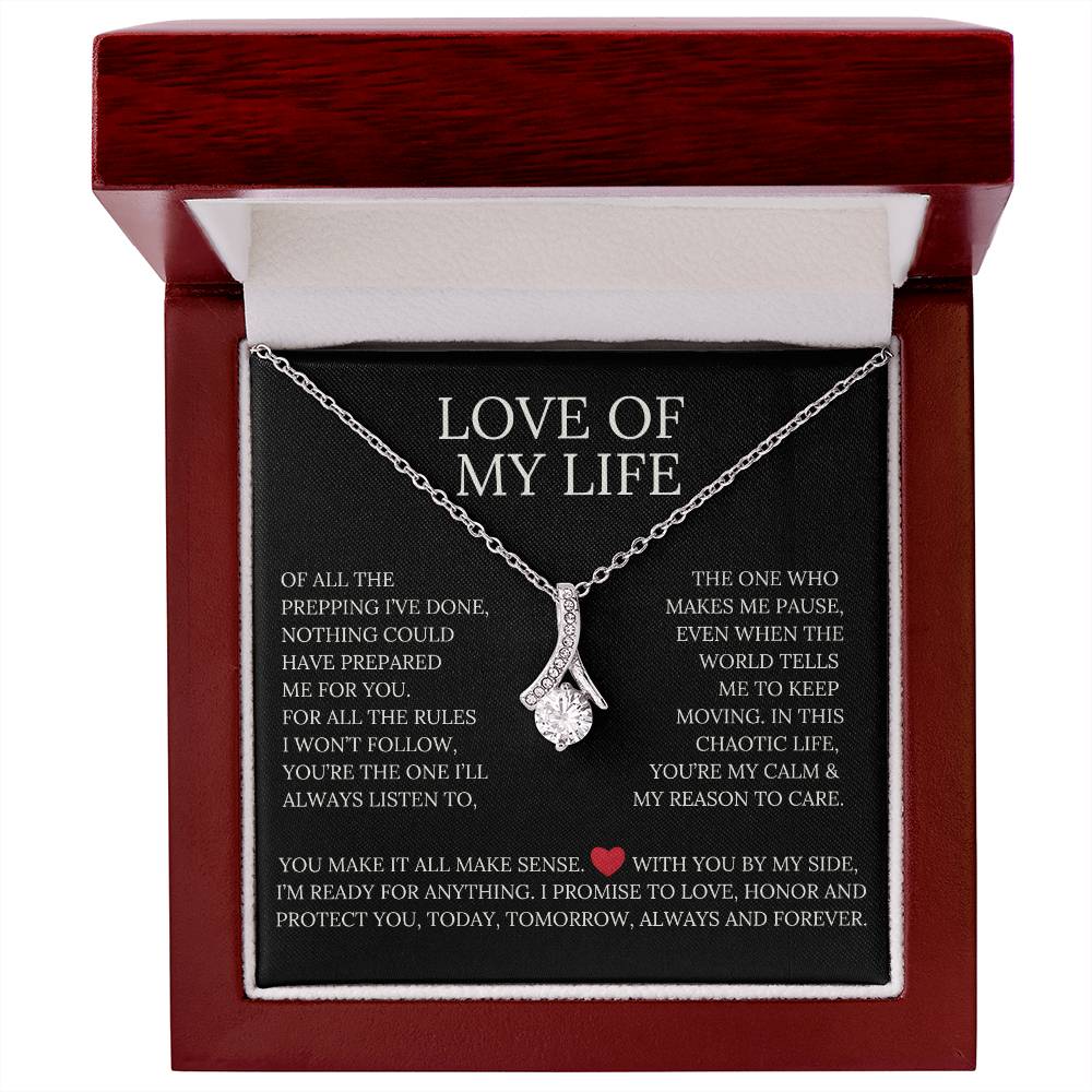 Love of My Life, Alluring Beauty Necklace Pendant Message Card