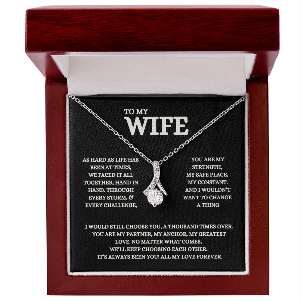 💞 To My Wife, Message Card and Stunning Alluring Beauty Pendant 💞