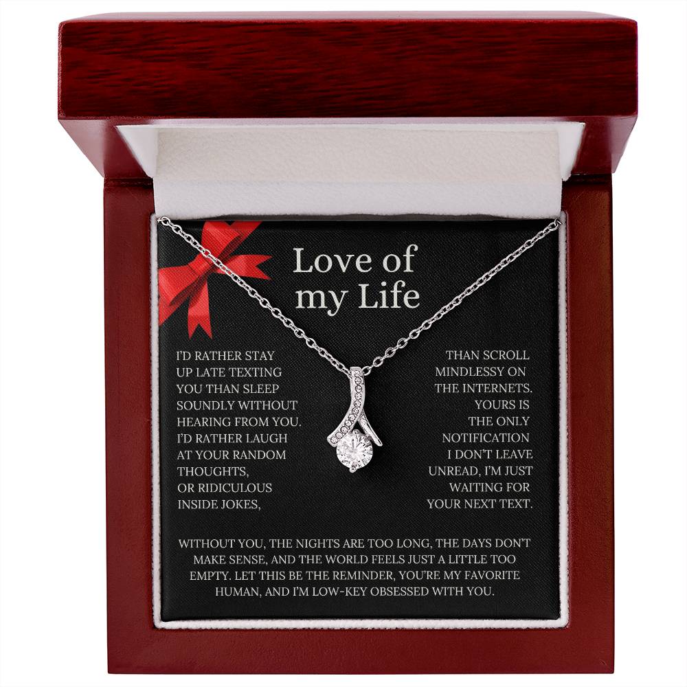 Love of my life Pendant Necklace and Fun, Sweet Message Card💞