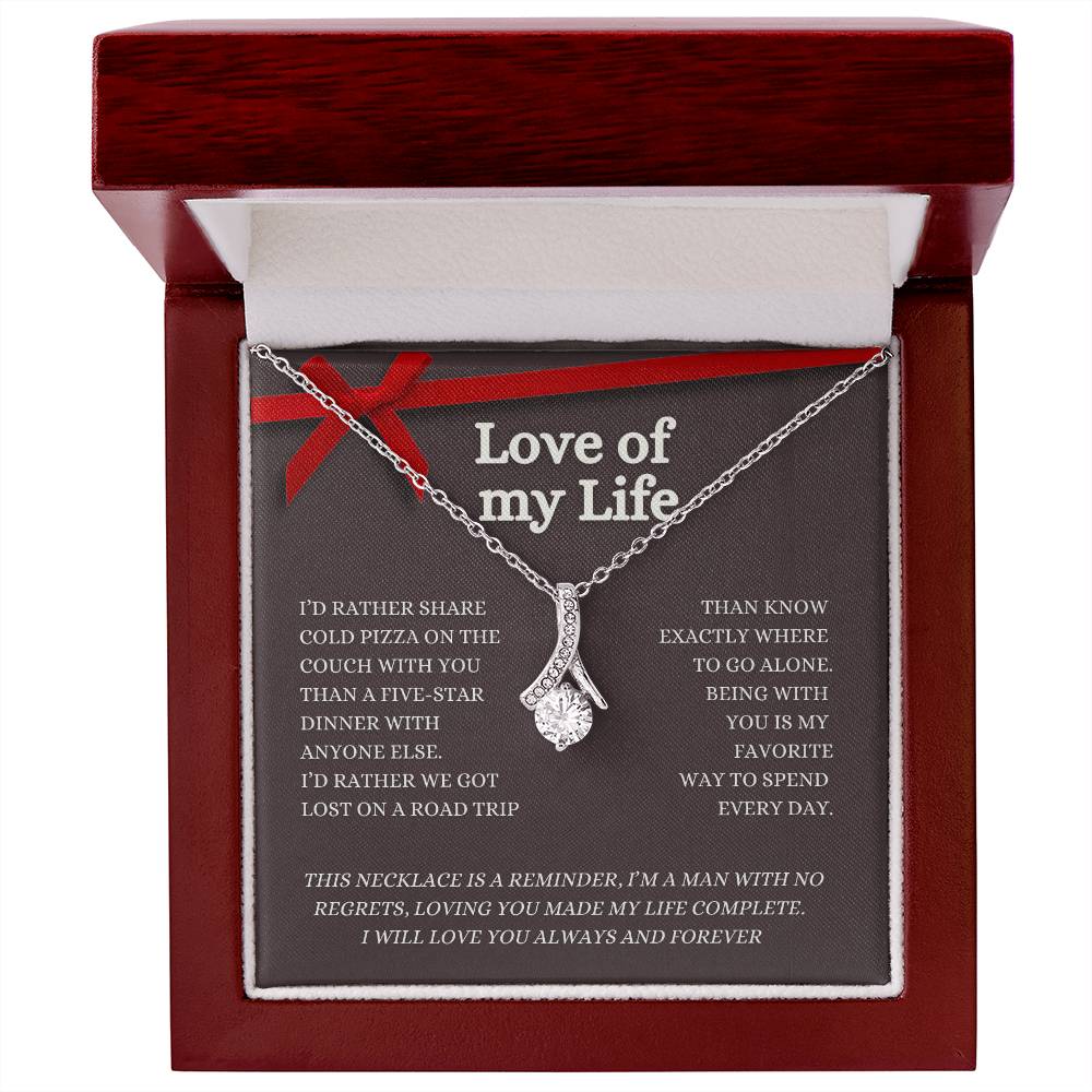 MBB116 Alluring Beauty Necklace (red) and message card, Love of my life