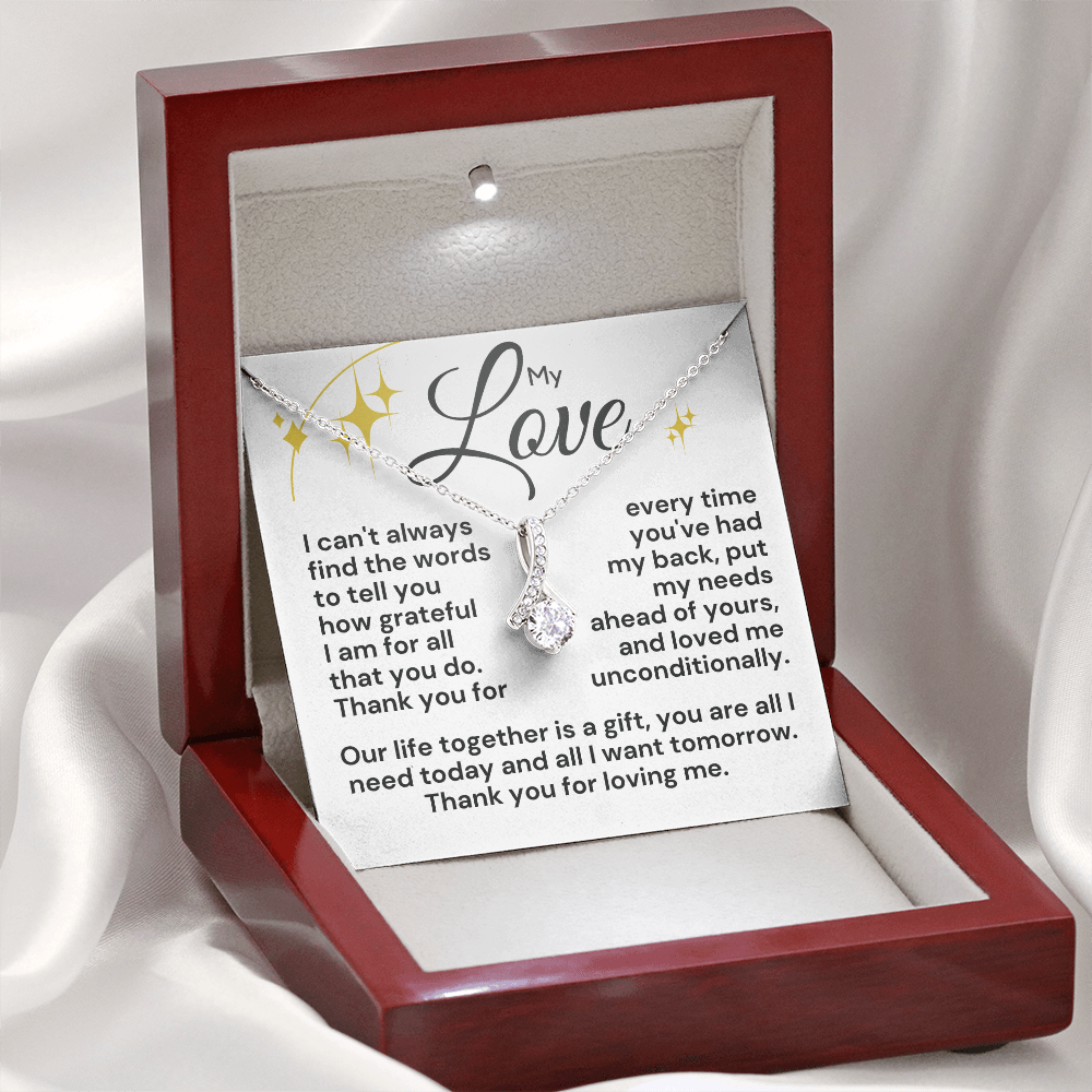 To The Love Of My Life Message Card and Ribbon Pendant.