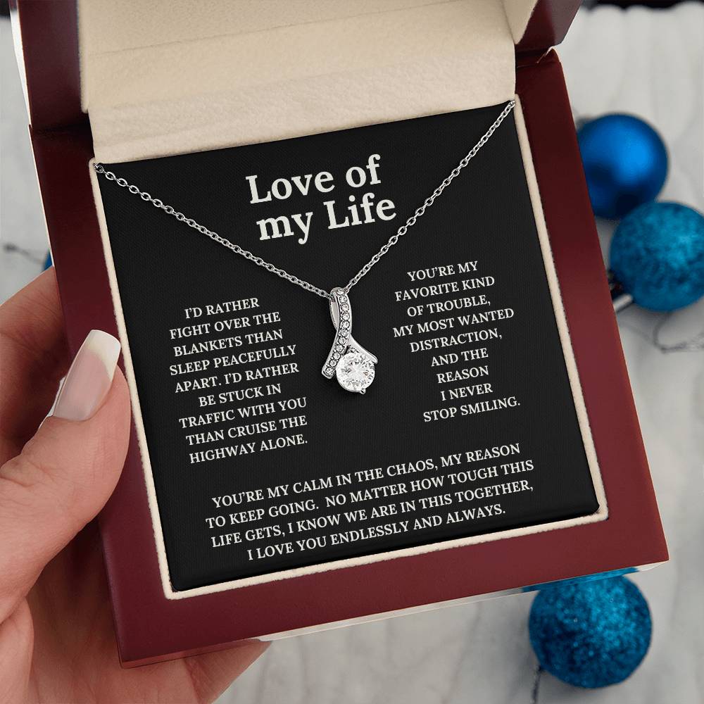 To the Love of My Life Alluring Beauty Pendant and Message Card