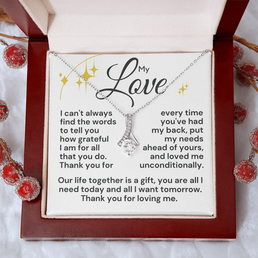 To The Love Of My Life Message Card and Ribbon Pendant.