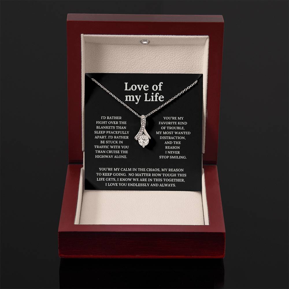 To the Love of My Life Alluring Beauty Pendant and Message Card