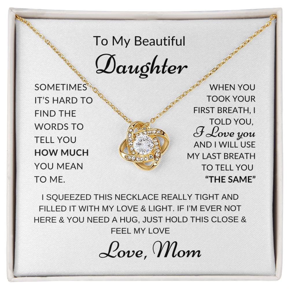 Daughter - First & Last Breath - Love Mom, Necklace