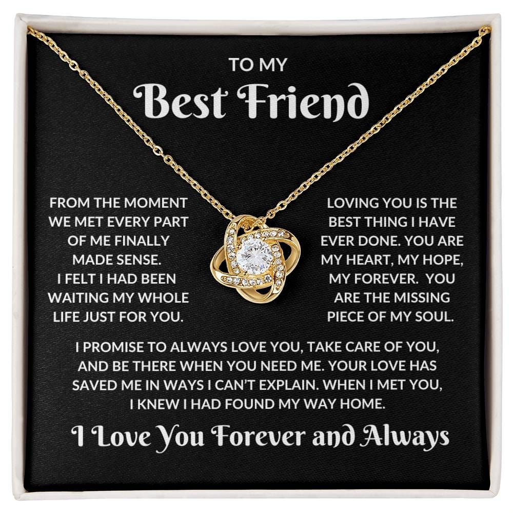 “To My Best Friend: A Gift that Speaks from the Heart💞  Love Knot and Message Card