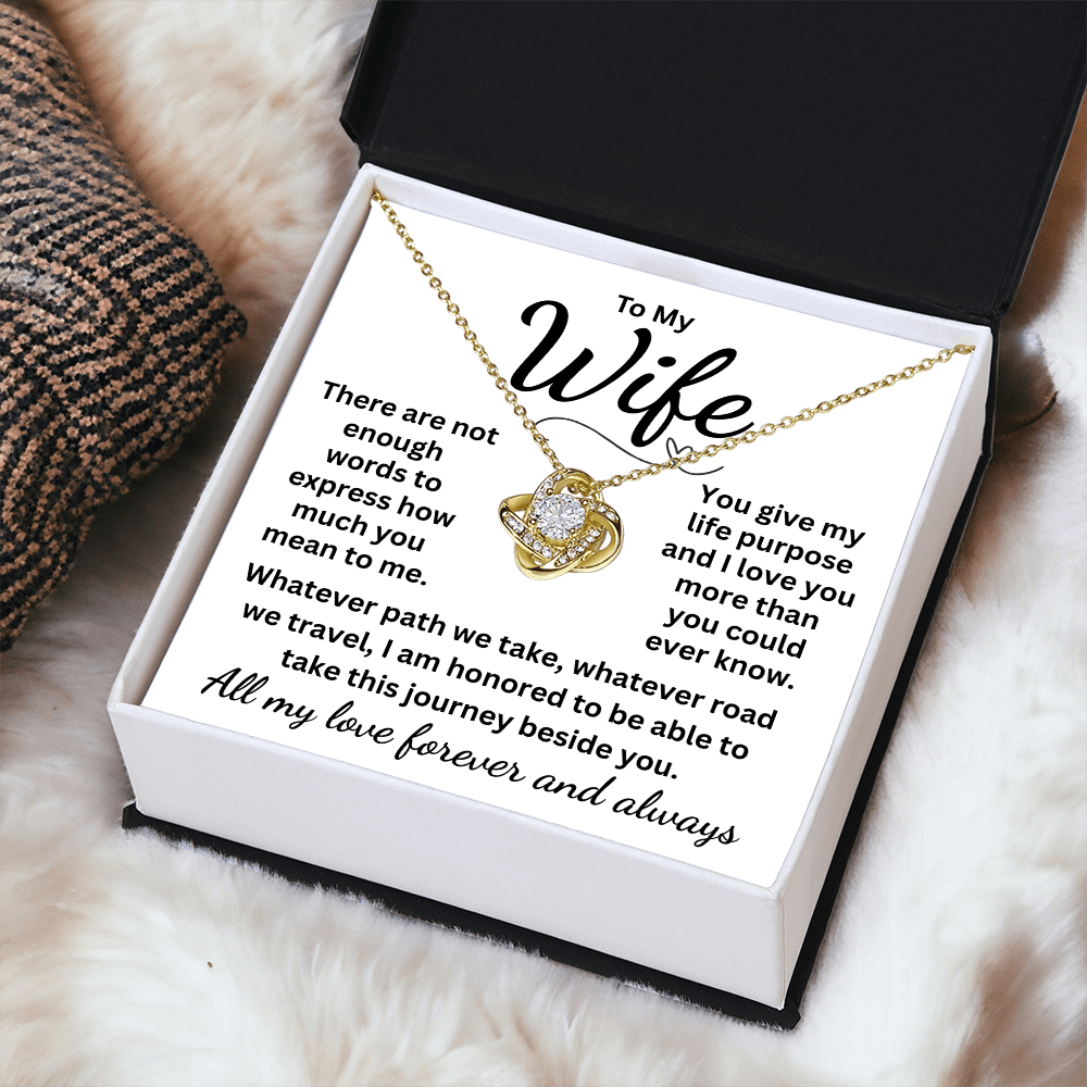 A Gift For Your Beautiful Wife, No Matter the Occasion. A Heartfelt Message Card and Stunning Necklace