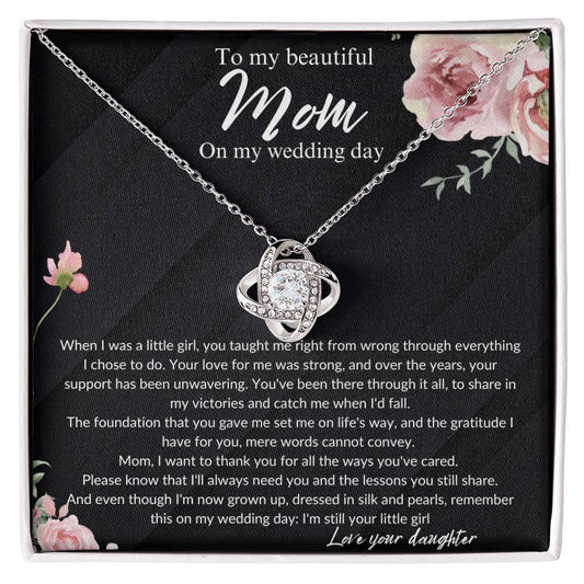 Mother of the Bride Gift from Daughter | Mother of the Bride Necklace from Bride | Eternity Necklace Mom of Bride Gift | To Mom from Bride - BespokeBliss