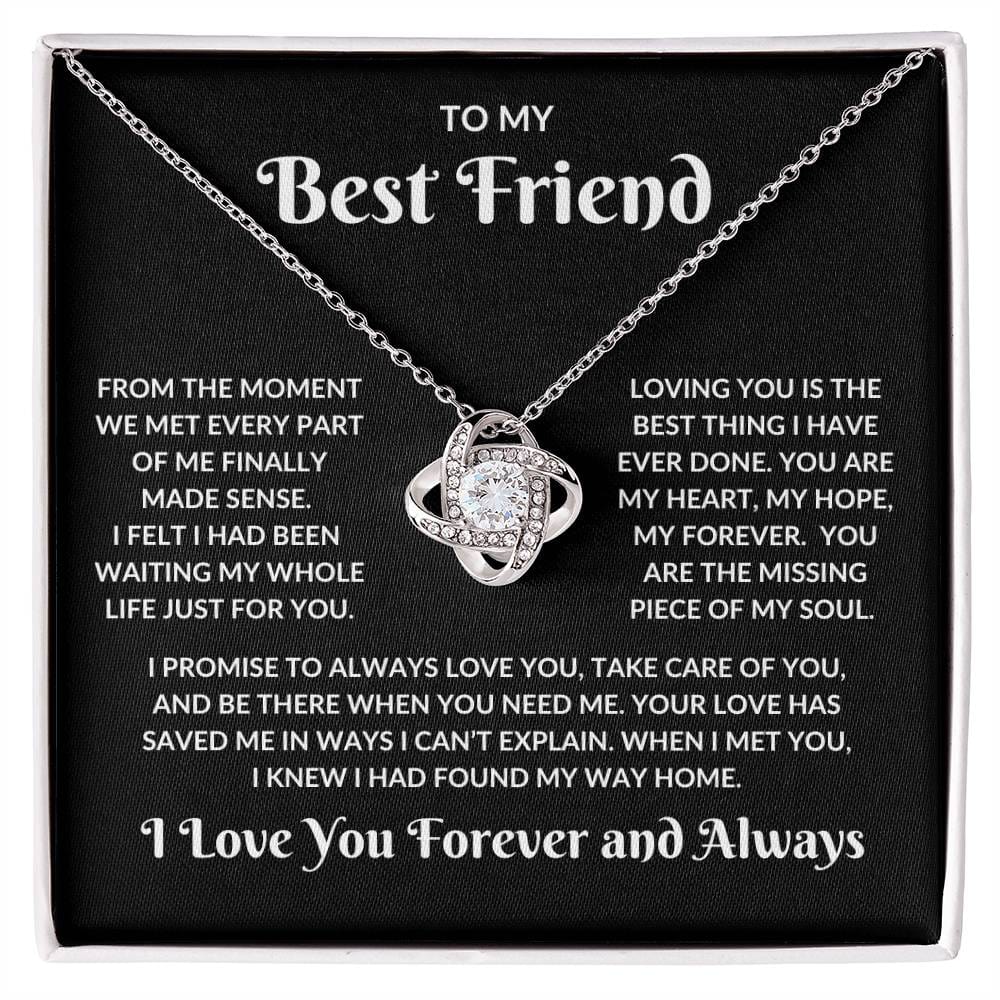 “To My Best Friend: A Gift that Speaks from the Heart💞  Love Knot and Message Card