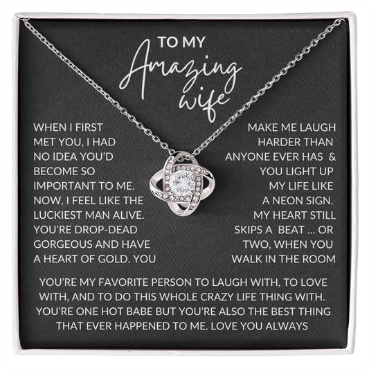 Amazing Wife | Love Knot Pendant Message Card