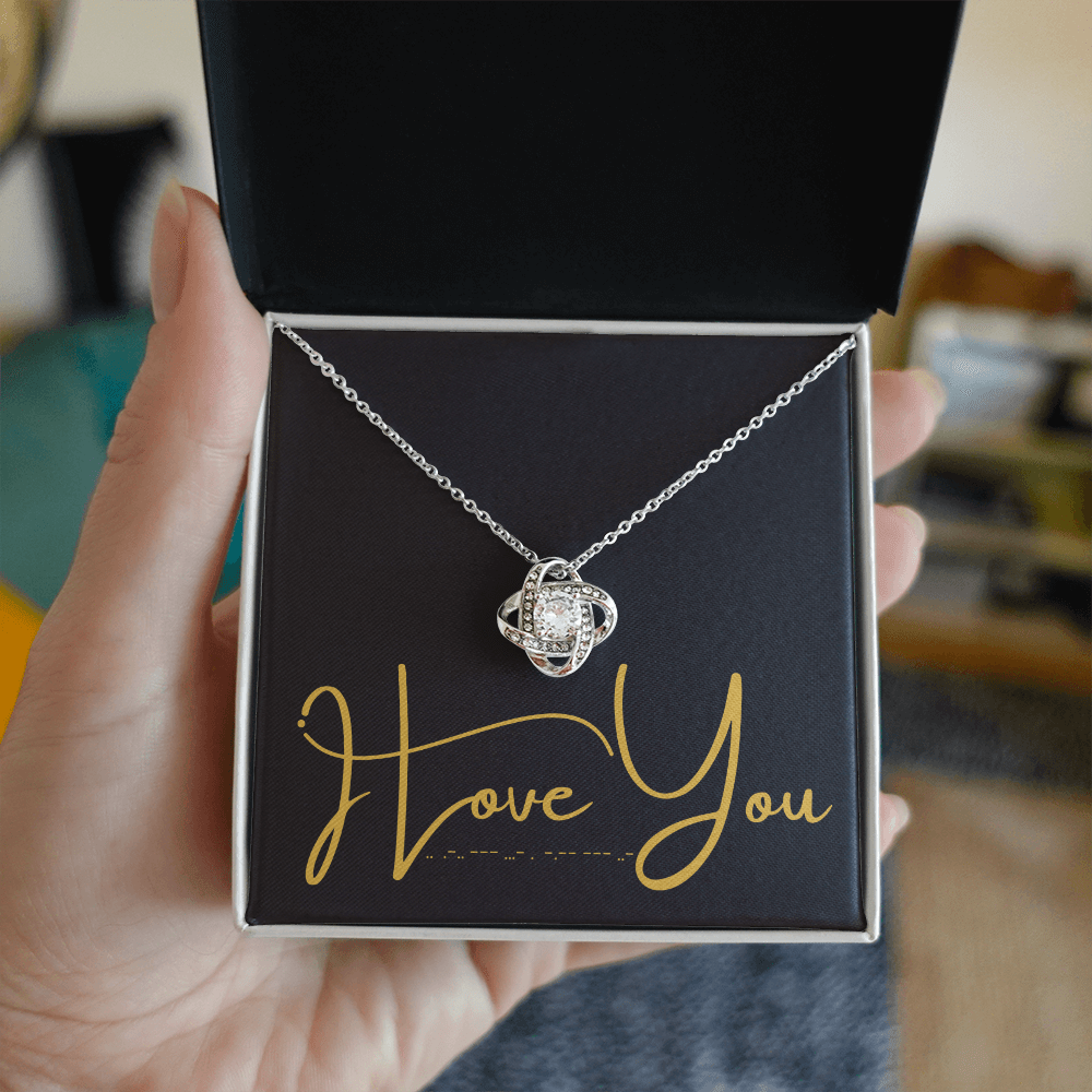 I Love You, Super Sweet Special Morse Code (dot-dot, dot-dash-dot-dot, dash-dash-dash, dot-dot-dot-dash, dot) message card and pendant ❤️