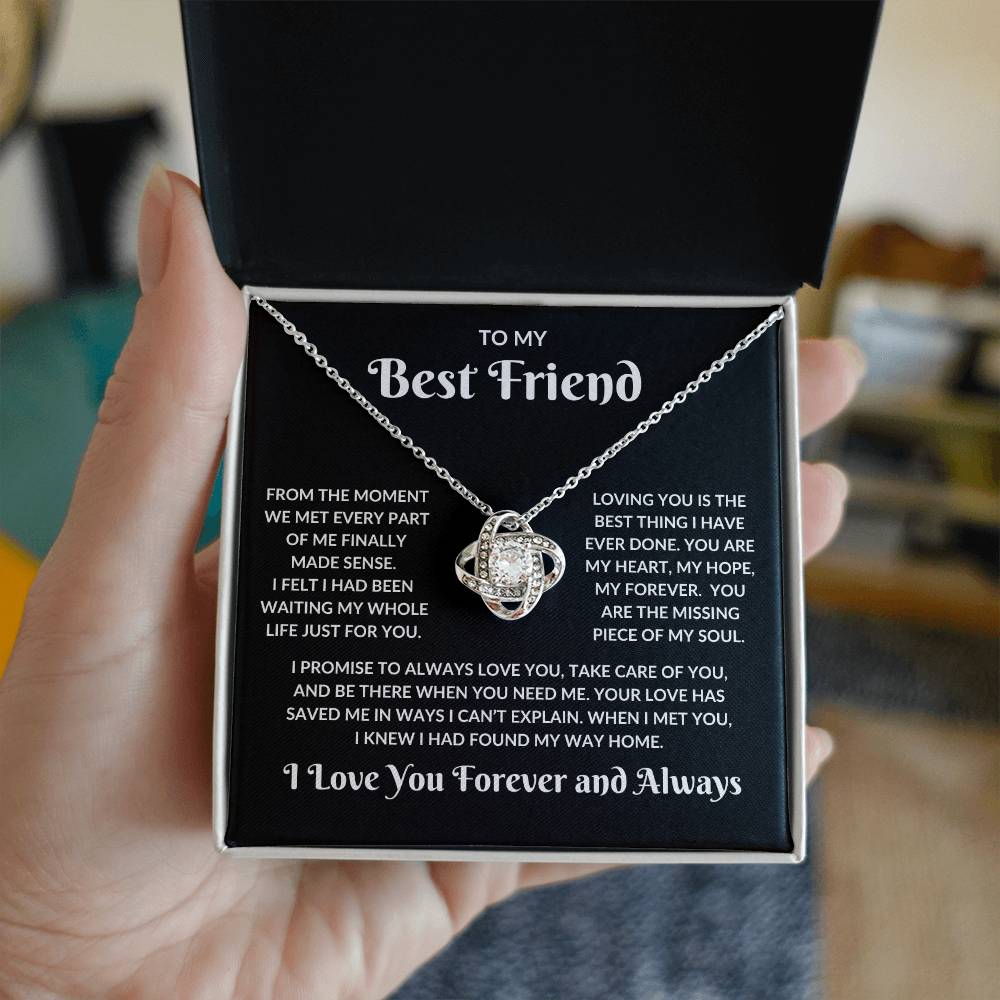 “To My Best Friend: A Gift that Speaks from the Heart💞  Love Knot and Message Card