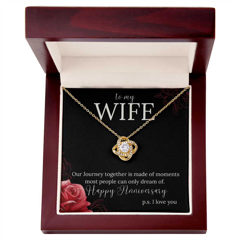 To My Wife, Happy Anniversary Necklace and Heartfelt Message Card. P.s. I Love You