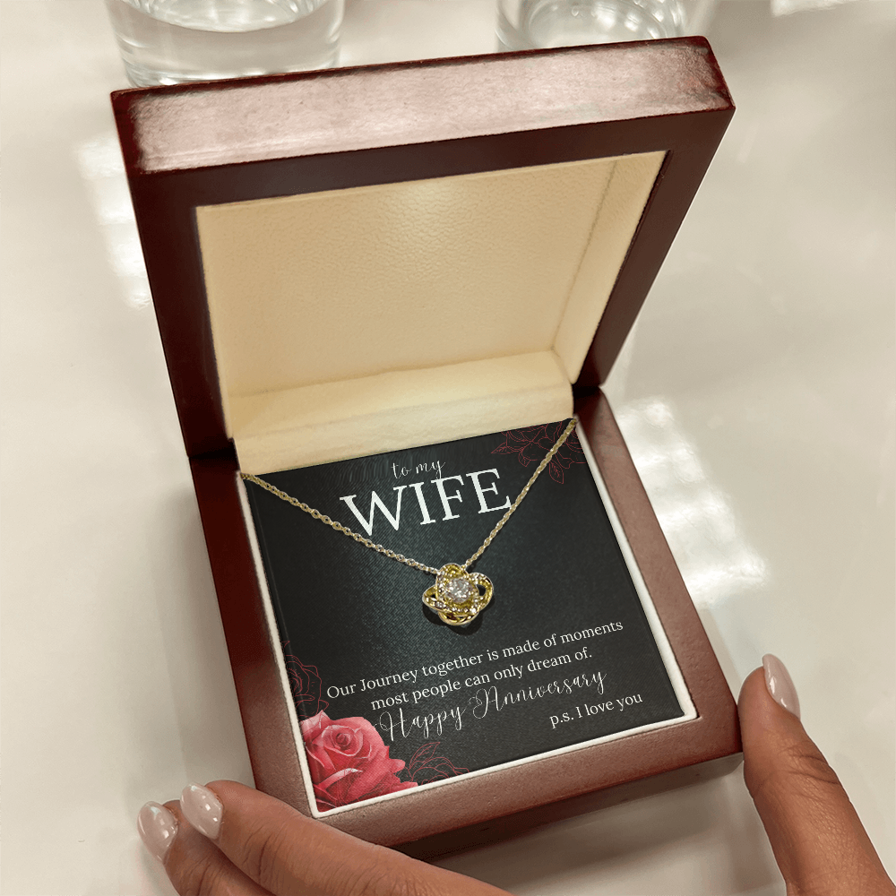 To My Wife, Happy Anniversary Necklace and Heartfelt Message Card. P.s. I Love You