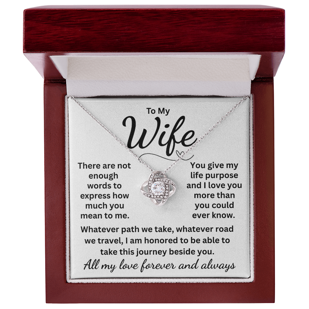 A Gift For Your Beautiful Wife, No Matter the Occasion. A Heartfelt Message Card and Stunning Necklace