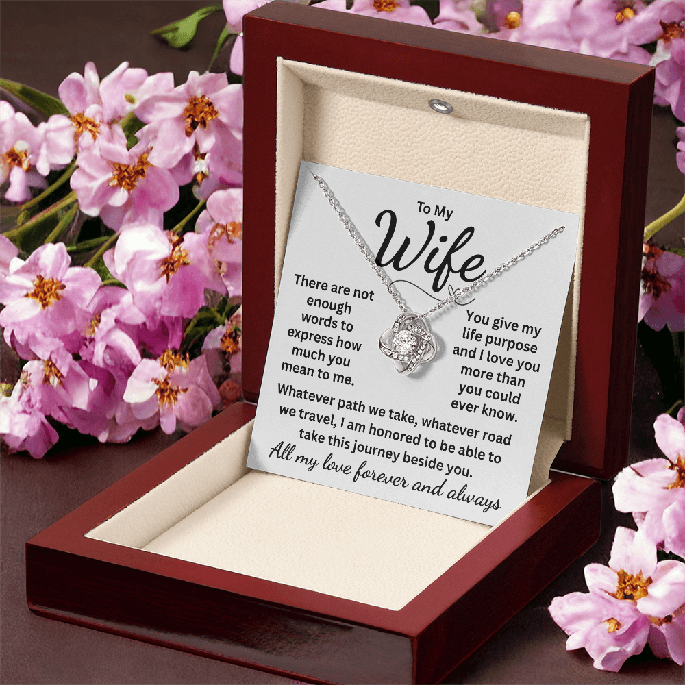 A Gift For Your Beautiful Wife, No Matter the Occasion. A Heartfelt Message Card and Stunning Necklace