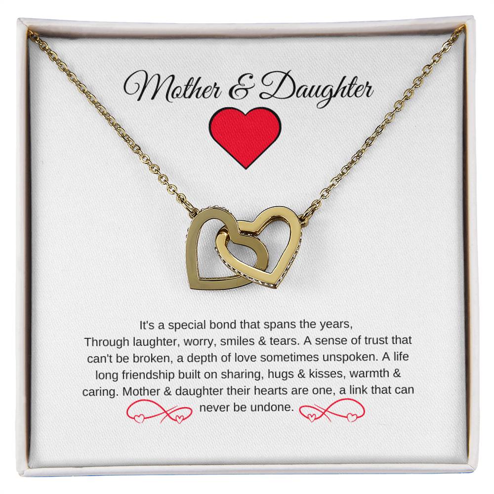 Mother & Daughter | Infinite Love Necklace | Beautiful Bond That Spans The Years - Interlocking Hearts Necklace - BespokeBliss