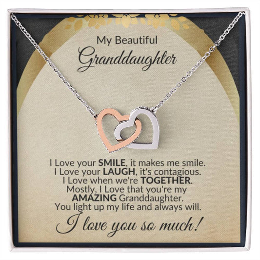 Interlocking Hearts, Granddaughter from Grandparents Necklace for Her