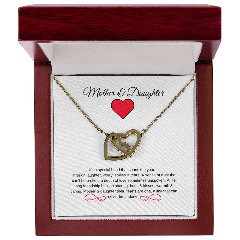 Mother & Daughter | Infinite Love Necklace | Beautiful Bond That Spans The Years - Interlocking Hearts Necklace - BespokeBliss