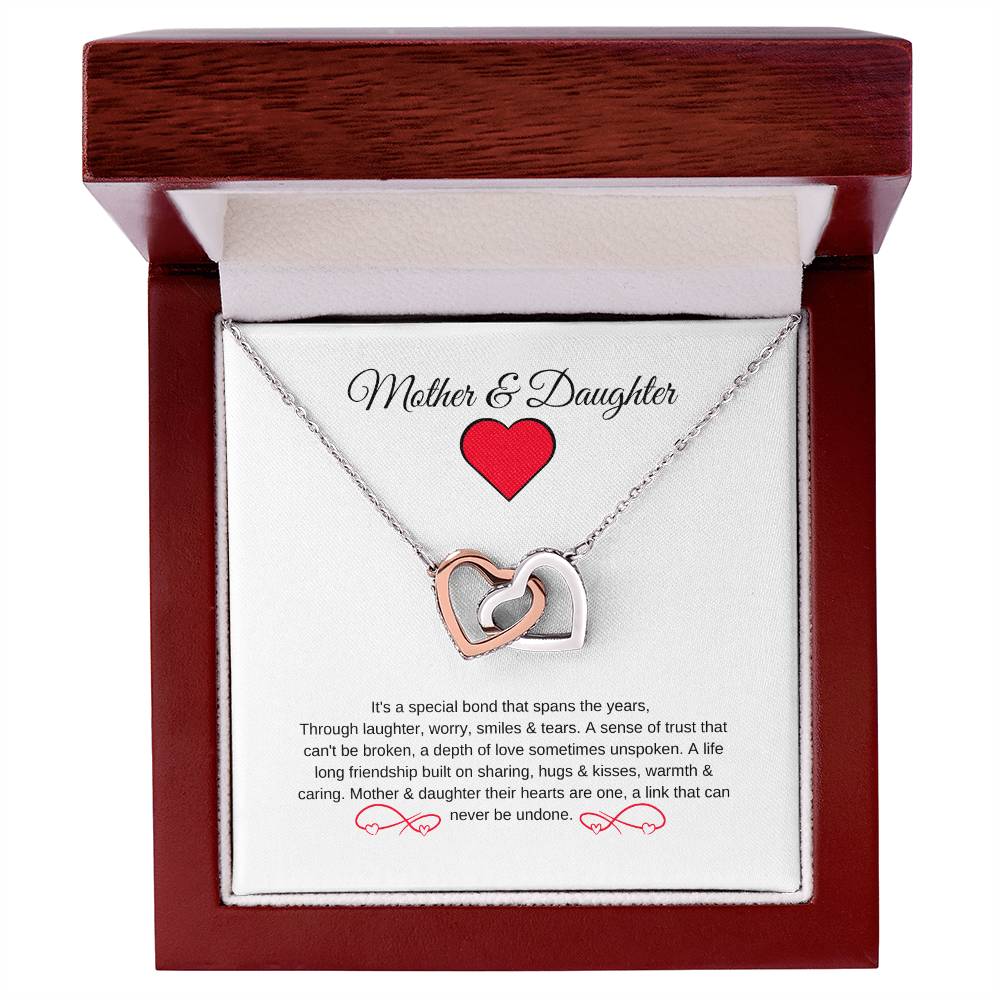 Mother & Daughter | Infinite Love Necklace | Beautiful Bond That Spans The Years - Interlocking Hearts Necklace - BespokeBliss