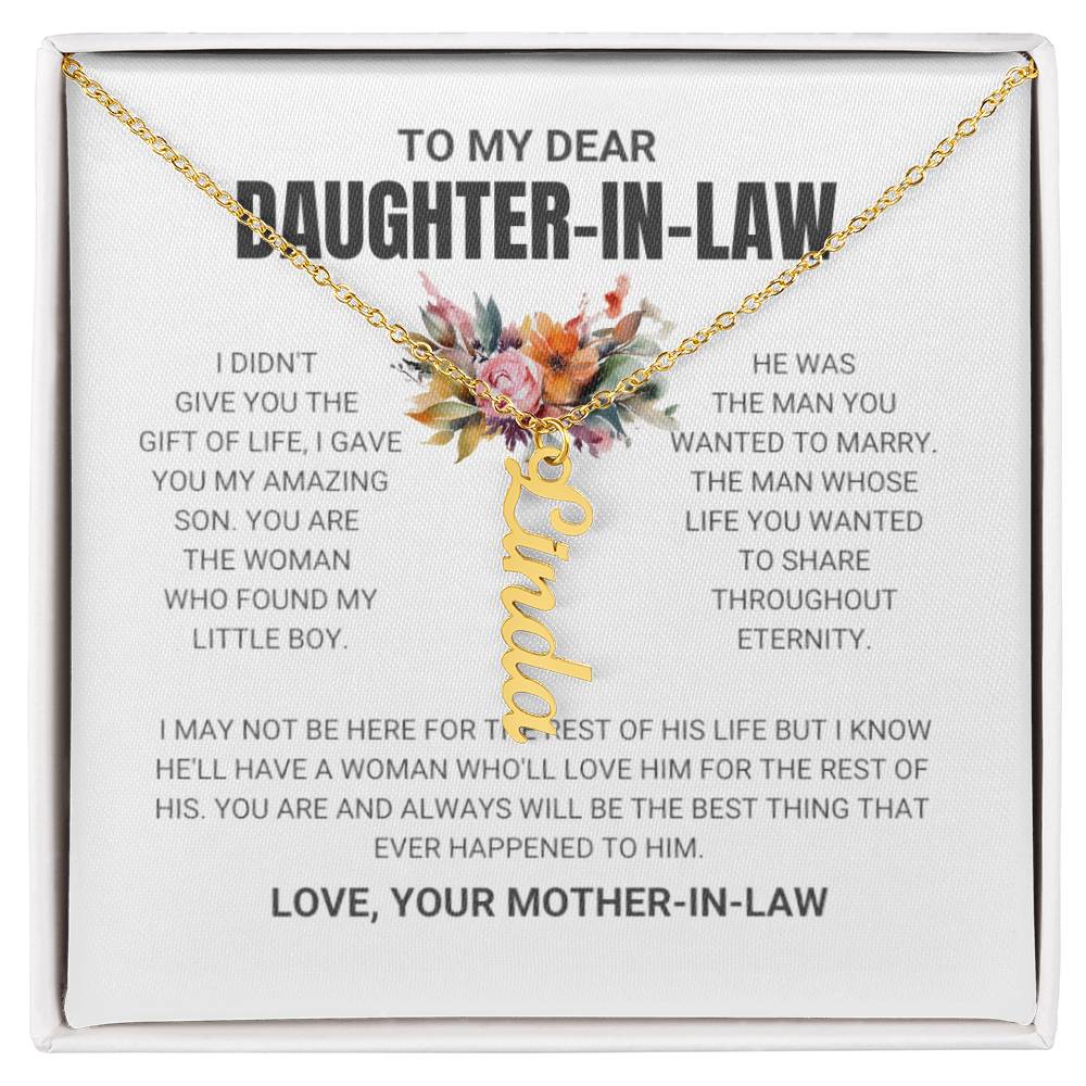 My Dearest Daughter In Law, Love Your Mother In Law | Name Necklace