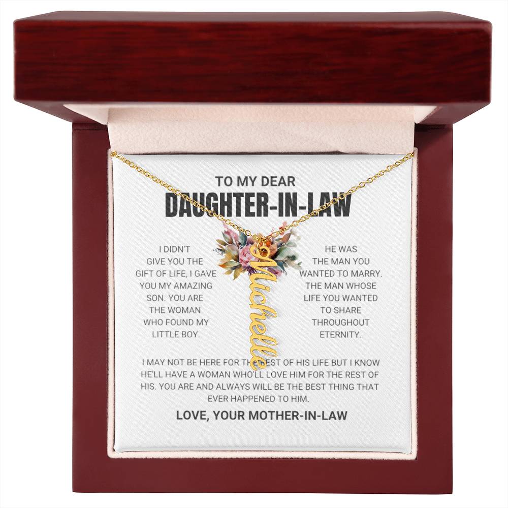My Dearest Daughter In Law, Love Your Mother In Law | Name Necklace