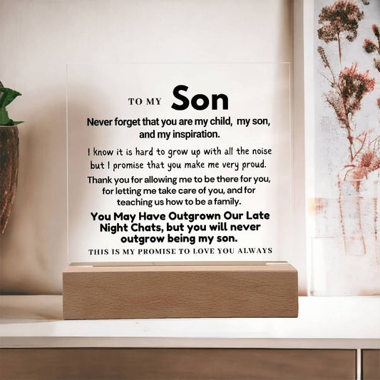 To My Son, Never Forget You Are My Child, My Son and My Inspiration.