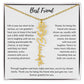 To My Best Friend, Life is Way To Short | Personalized Birth Month Name Necklace & Message Card