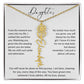 Personalized, Birth Flower Necklace Message Card, Daughter All My Love MBB084