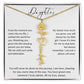 Personalized, Birth Flower Necklace Message Card, Daughter All My Love MBB084