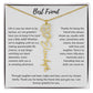 To My Best Friend, Life is Way To Short | Personalized Birth Month Name Necklace & Message Card