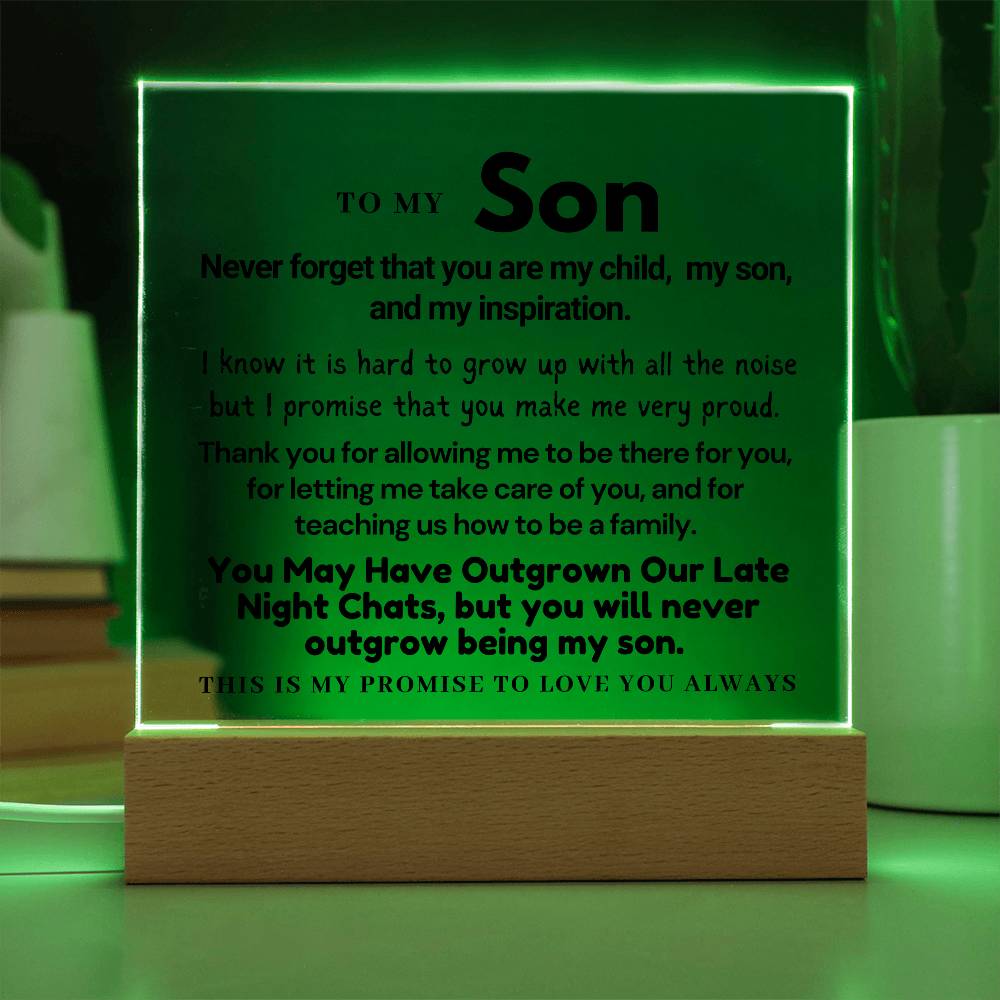 To My Son, Never Forget You Are My Child, My Son and My Inspiration.