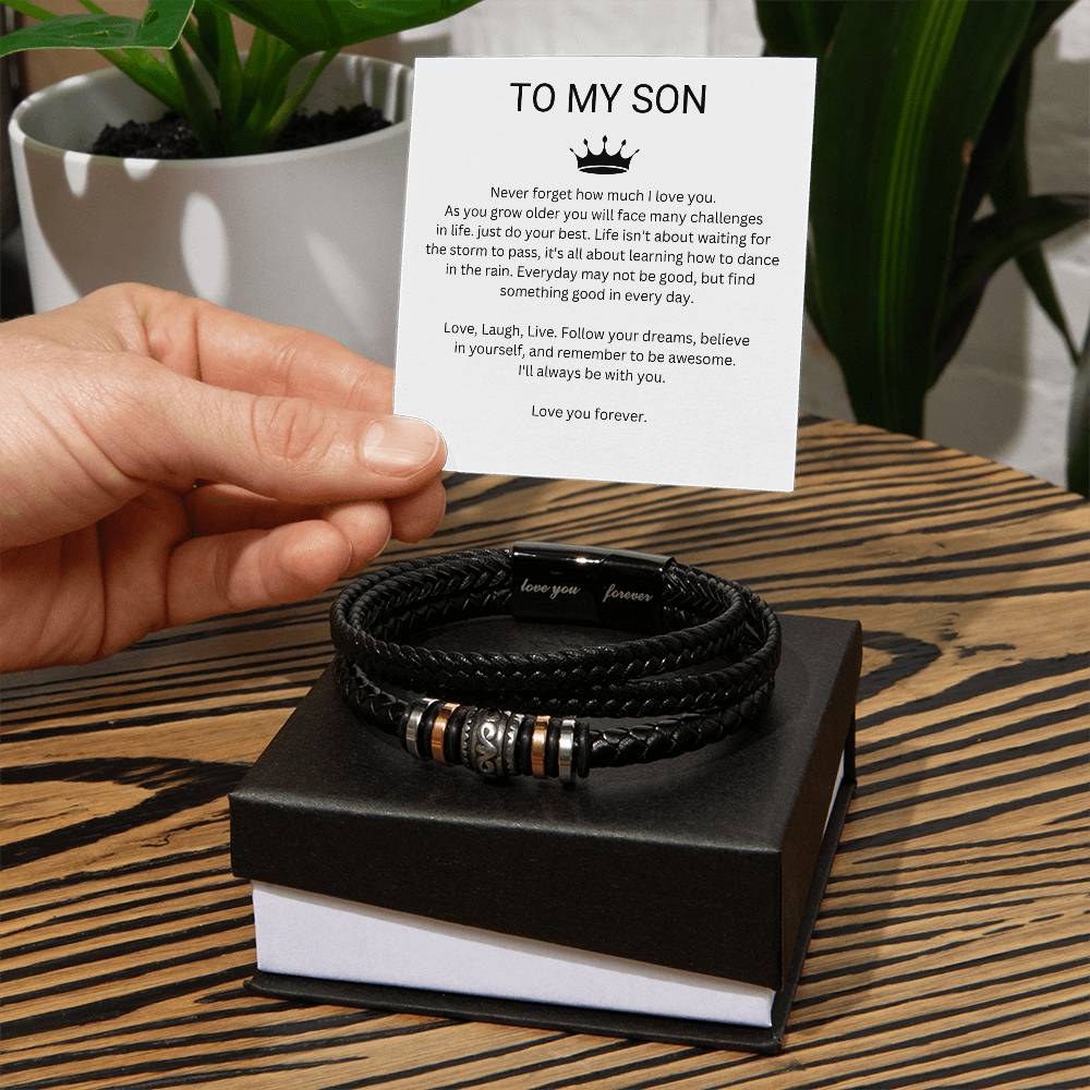 Son, Love You Forever Leather Bracelet