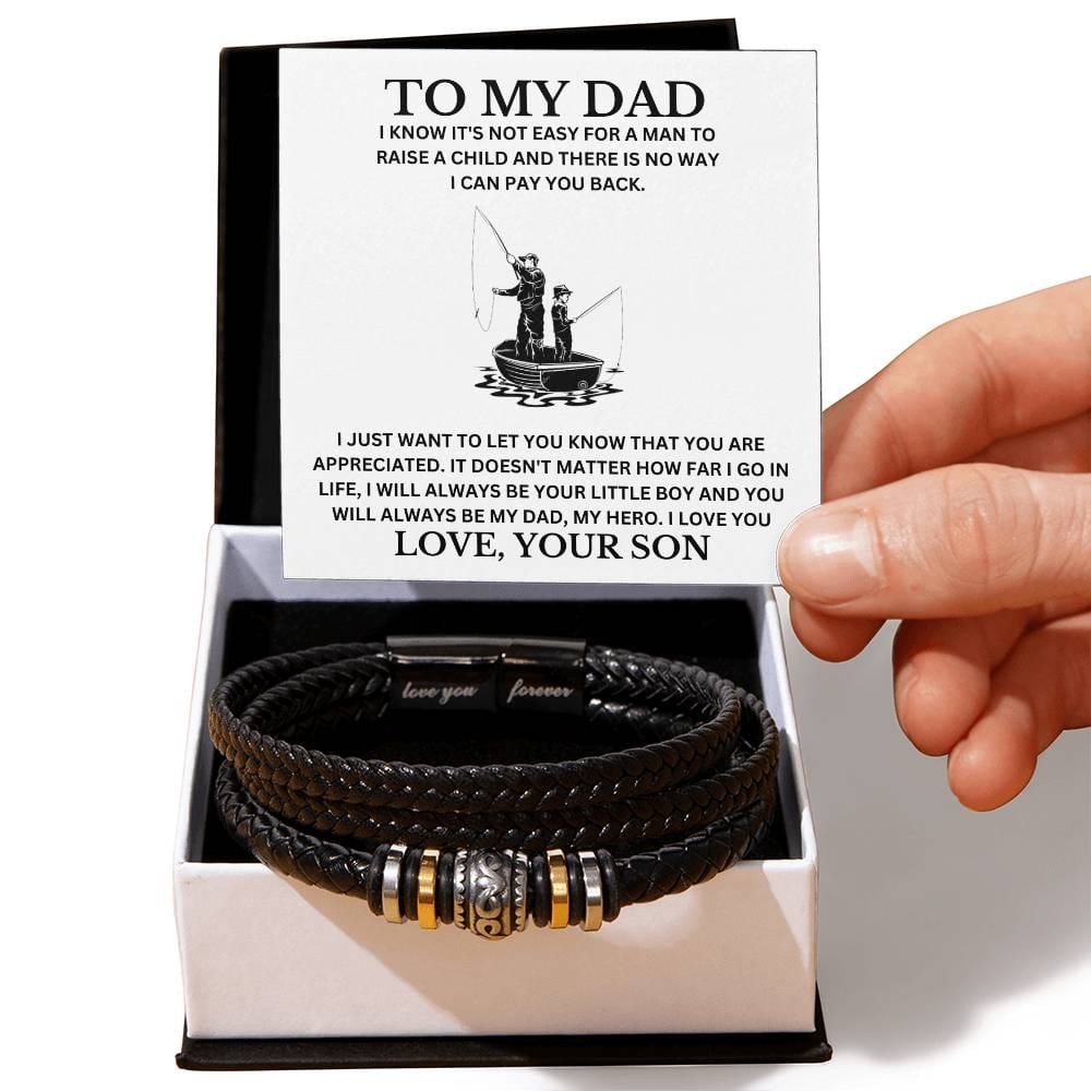 To My Dad, Love You Forever, Your Son | Leather Bracelet