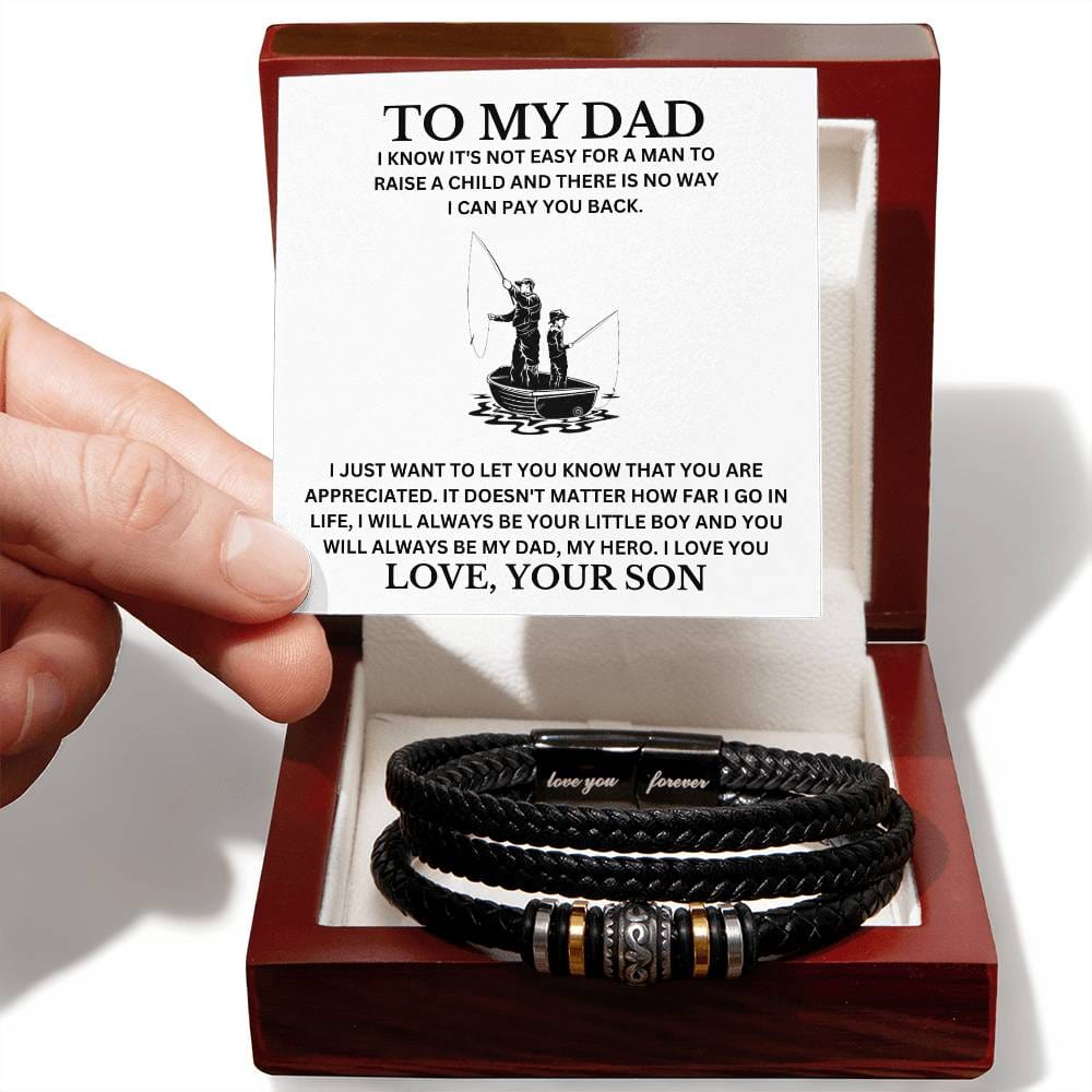 To My Dad, Love You Forever, Your Son | Leather Bracelet