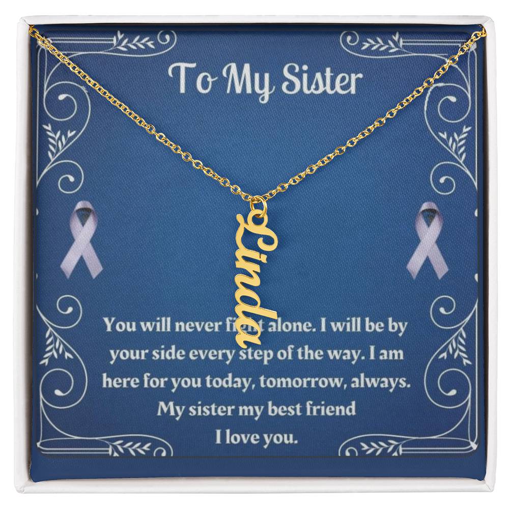 Personalized Up to 4 Names: We Are In This To Fight Together Sister I Love You Necklace