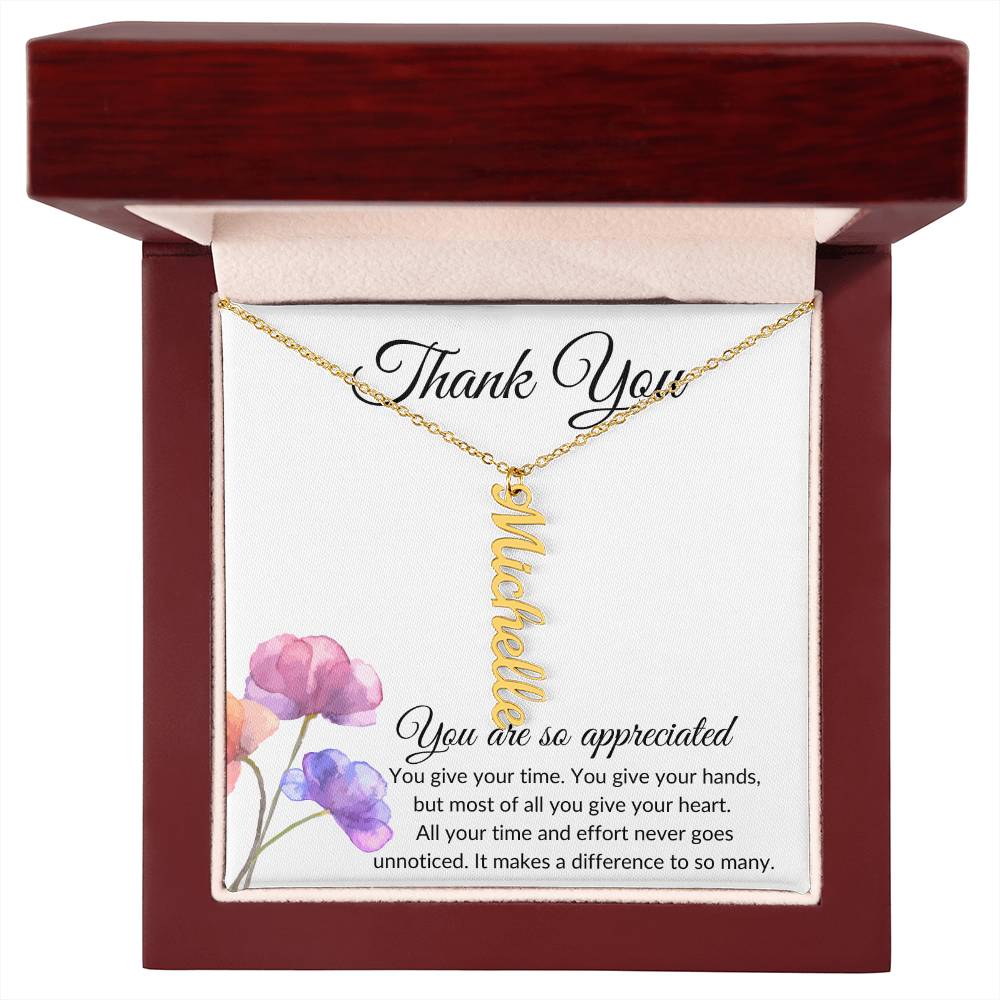 Personalized Thank you Necklace | Volunteer Gift |Introducing the perfect heartfelt thank-you | exquisite Personalized Name Necklace! 🎁 - BespokeBliss