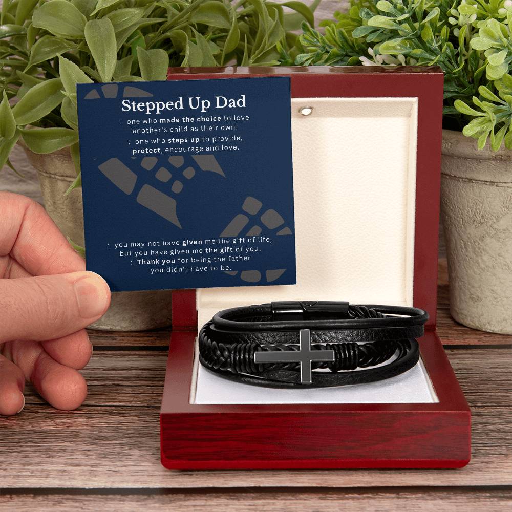 Stepped Up Dad, Thank You Bracelet | Step Dad Gift | Bonus Dad Gift