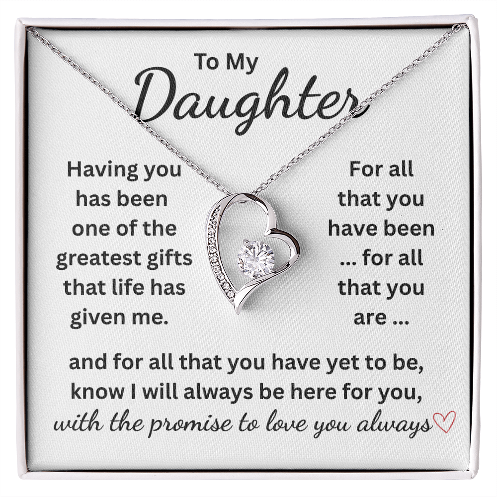 Daughter Gift, Message Card and Necklace. Daughter I Love Who You Are.